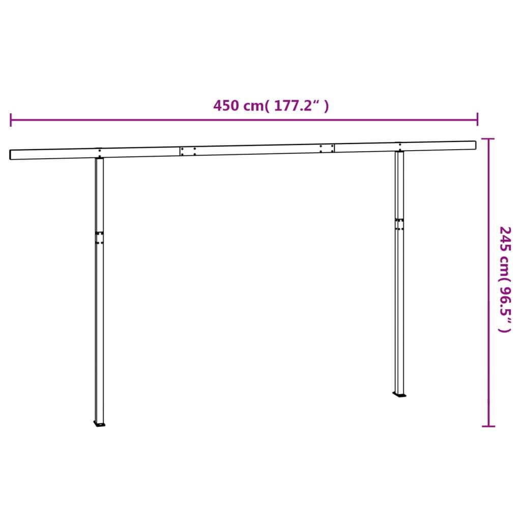 Awning Post Set White 450x245 cm Iron Price