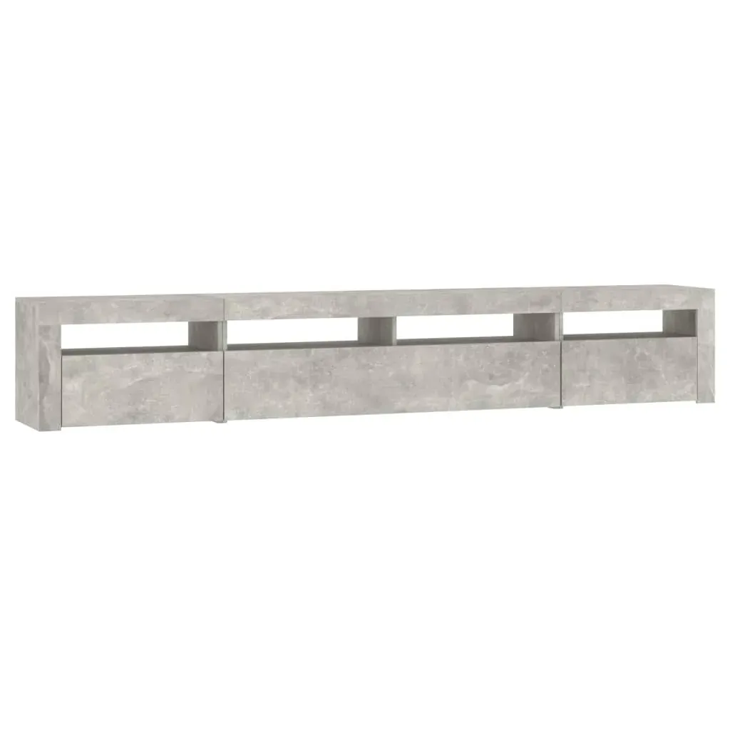 TV Cabinet with LED Lights Concrete Grey 240x35x40 cm Price