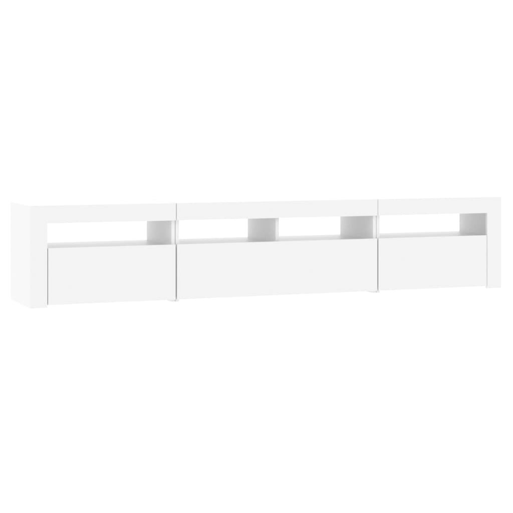 TV Cabinet with LED Lights White 210x35x40 cm Price