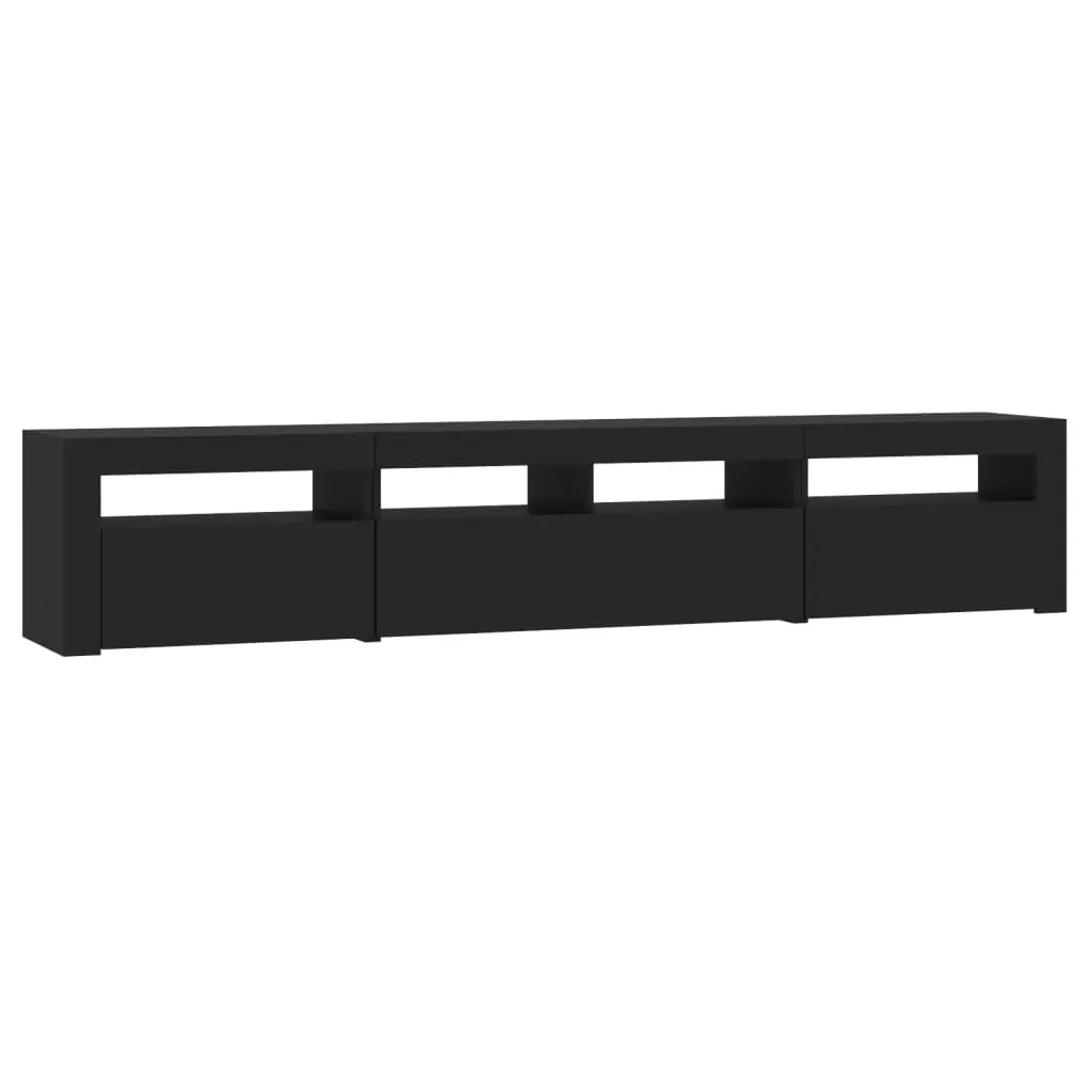TV Cabinet with LED Lights Black 210x35x40 cm Price