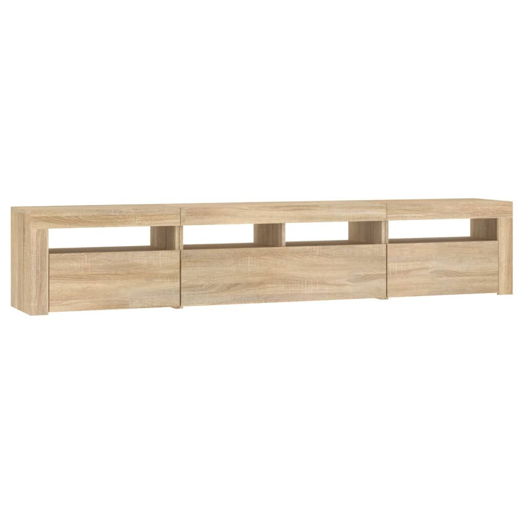 TV Cabinet with LED Lights Sonoma Oak 210x35x40 cm Price