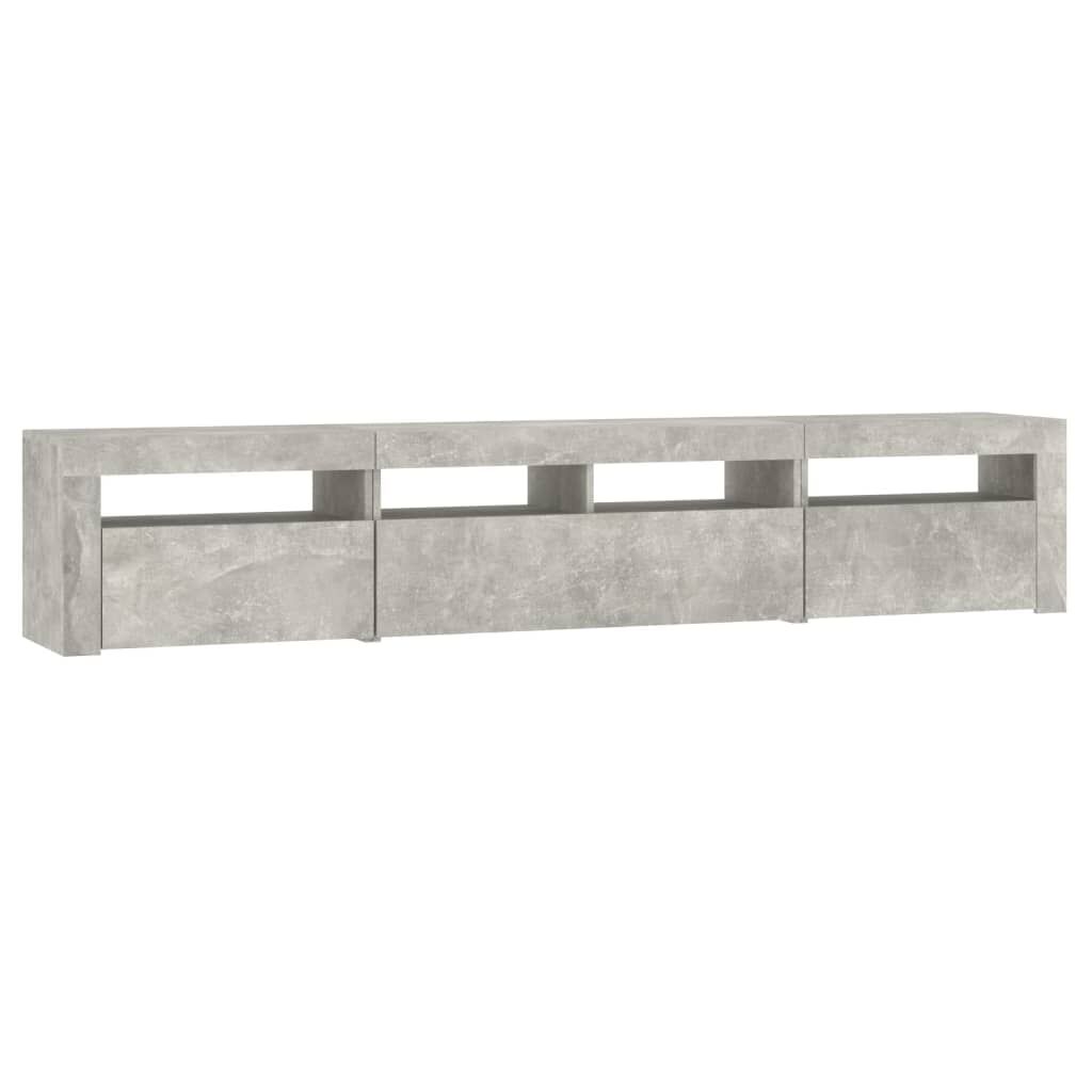 TV Cabinet with LED Lights Concrete Grey 210x35x40 cm Price