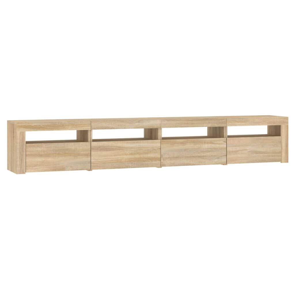 TV Cabinet with LED Lights Sonoma Oak 240x35x40 cm Price