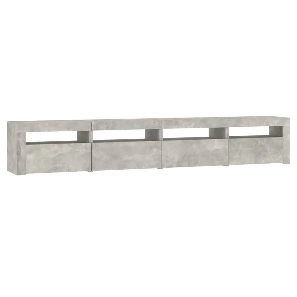 TV Cabinet with LED Lights Concrete Grey 240x35x40 cm Price