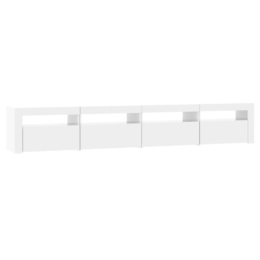 TV Cabinet with LED Lights High Gloss White 240x35x40 cm Price