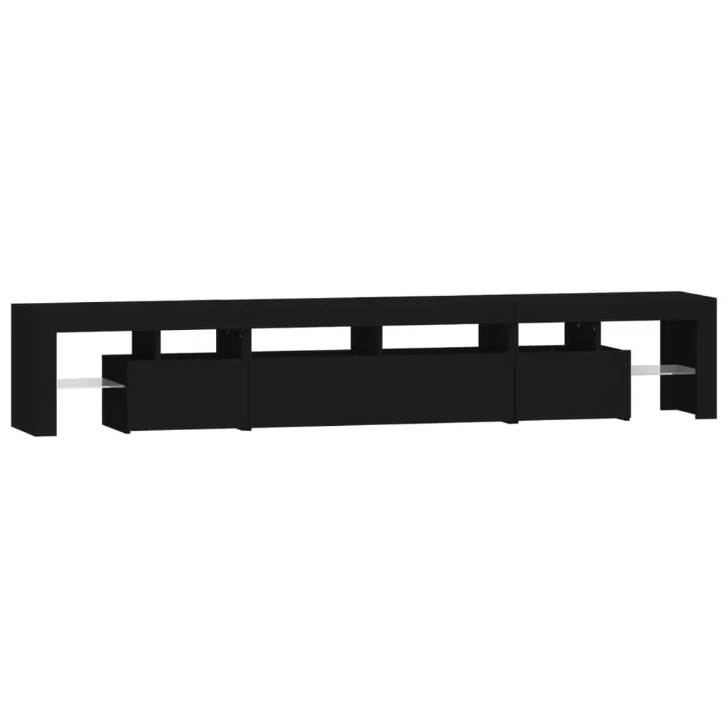 TV Cabinet with LED Lights Black 230x36.5x40 cm Price