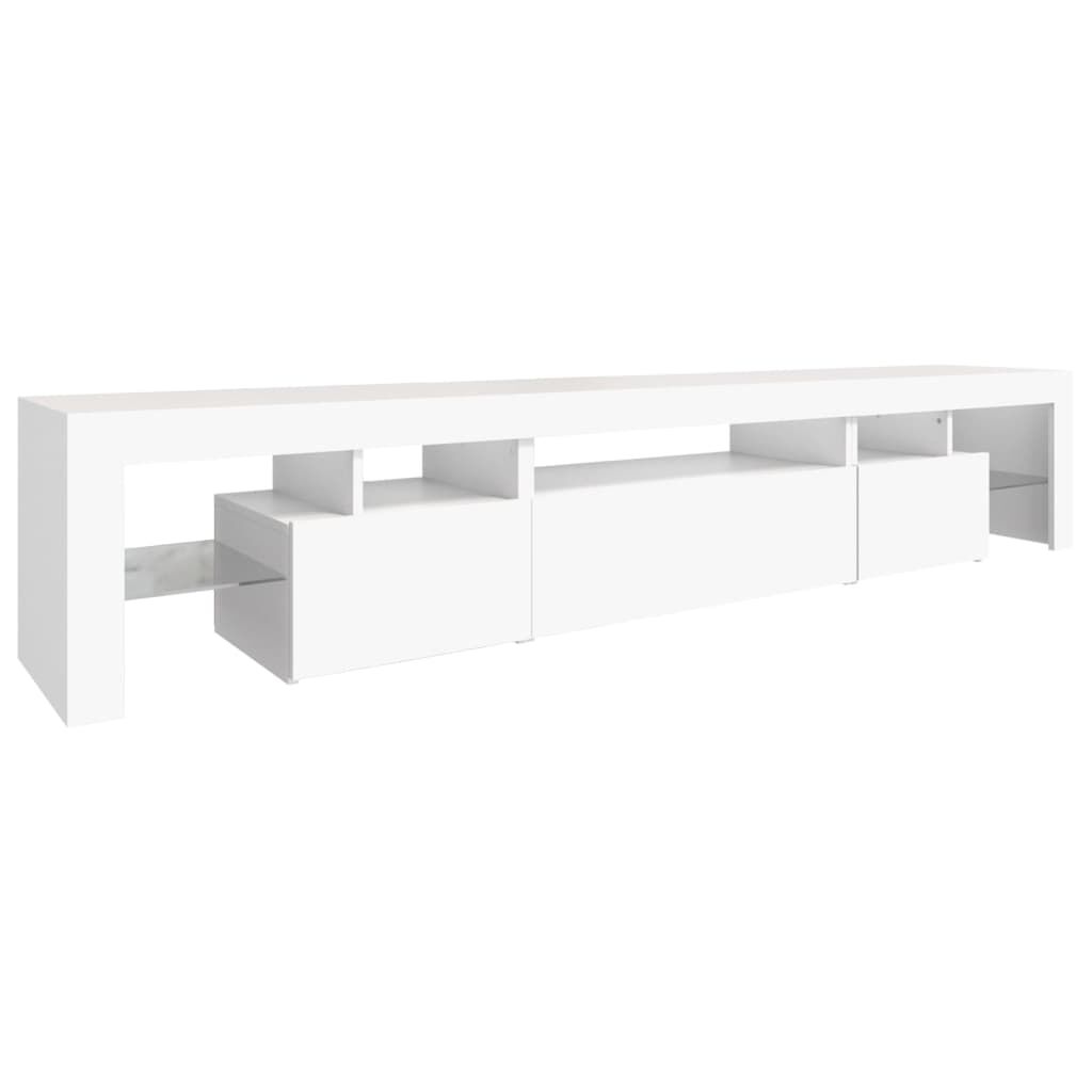 TV Cabinet with LED Lights White 215x36.5x40 cm Price