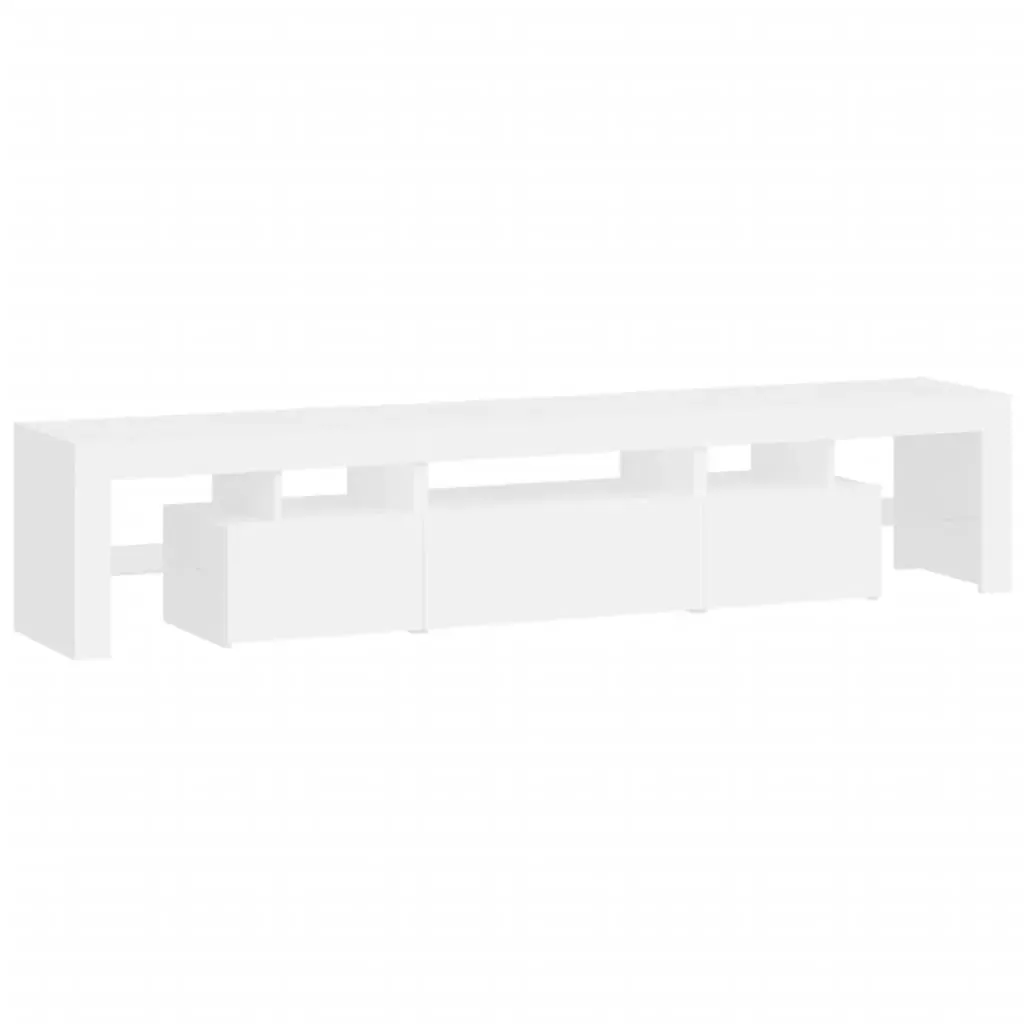 TV Cabinet with LED Lights White 200x36.5x40 cm Price