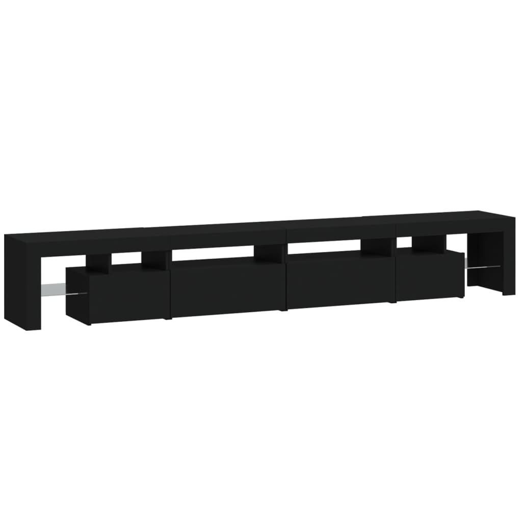 TV Cabinet with LED Lights Black 260x36.5x40 cm Price
