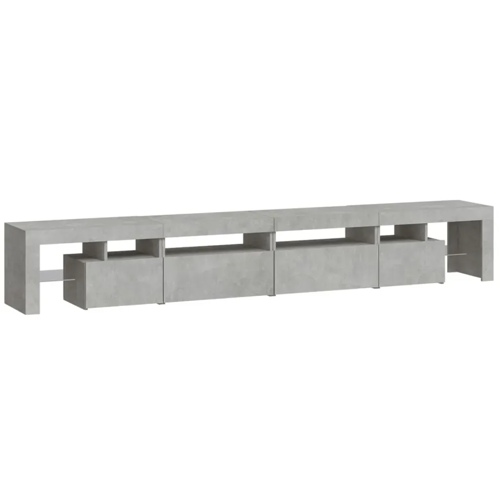 TV Cabinet with LED Lights Concrete Grey 260x36.5x40 cm Price