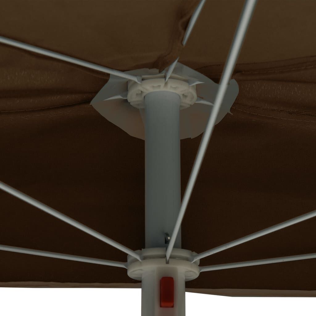 Garden Half Parasol with Pole 180x90 cm Taupe Price