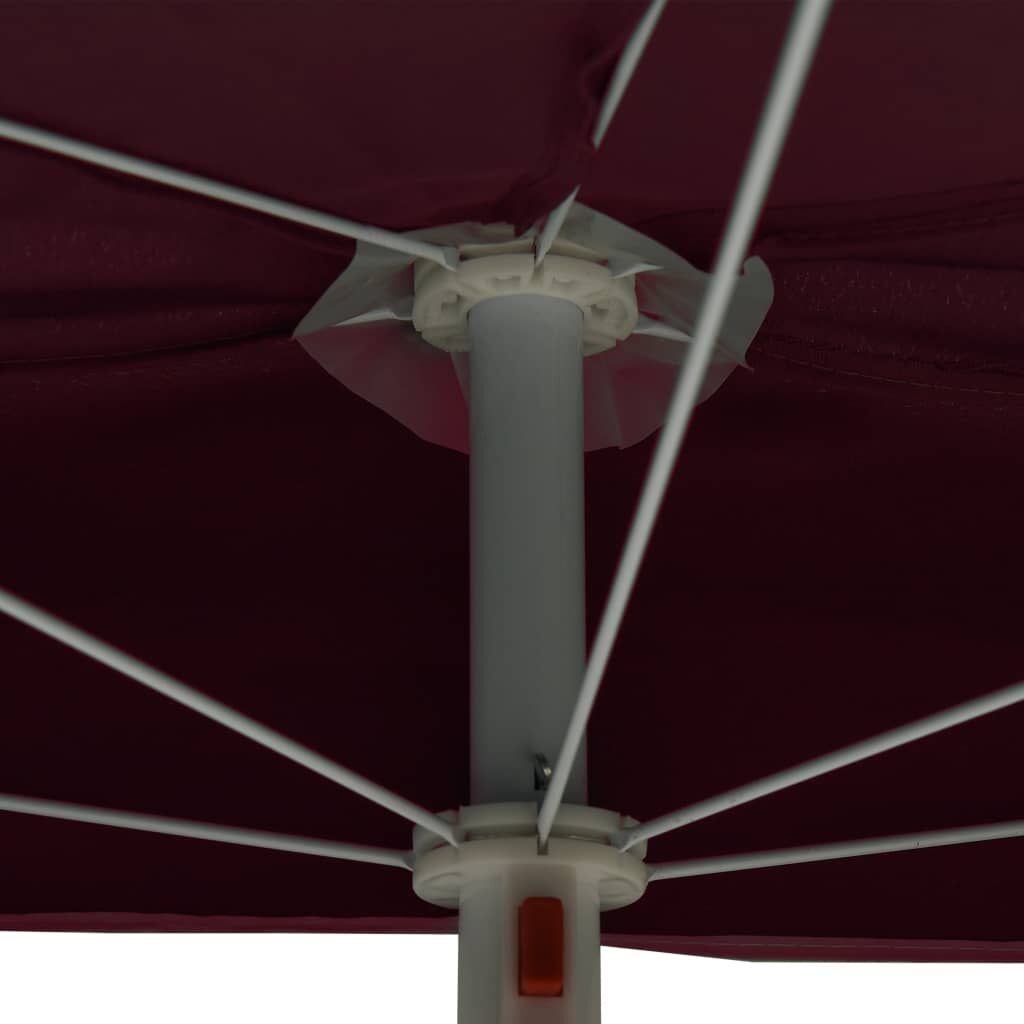 Garden Half Parasol with Pole 180x90 cm Bordeaux Red Price
