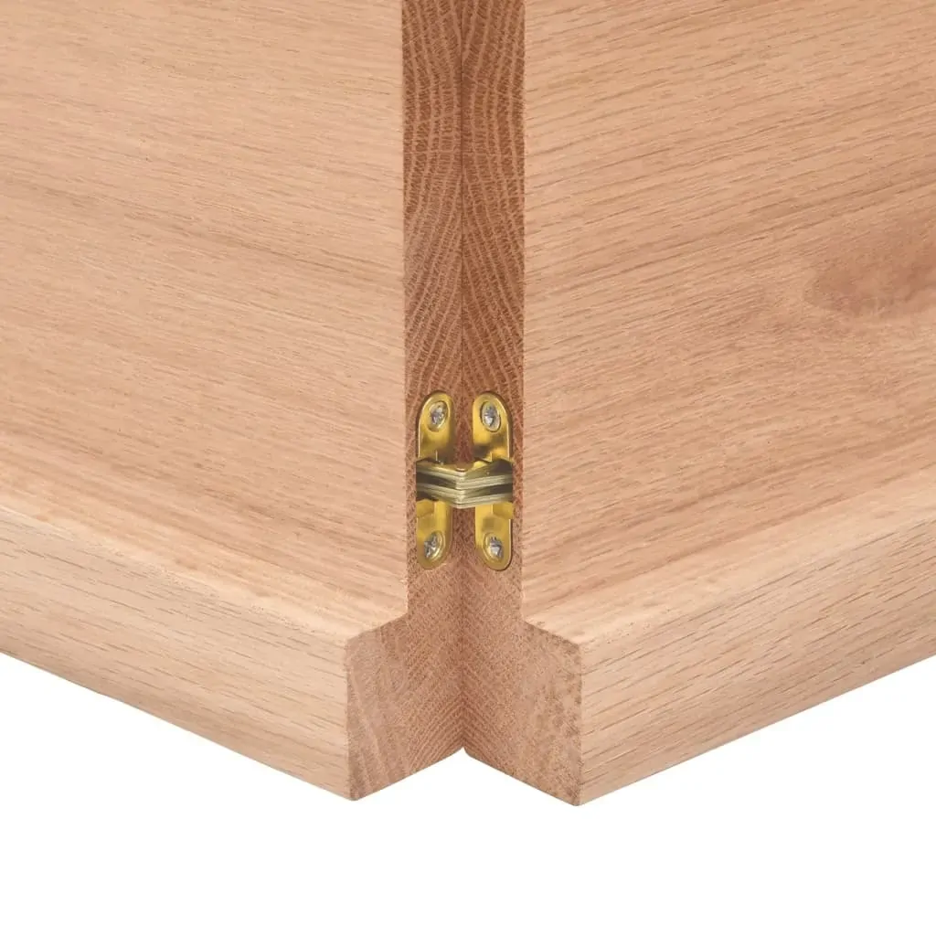 Table Top Light Brown 120x40x4 cm Treated Solid Wood Oak Price