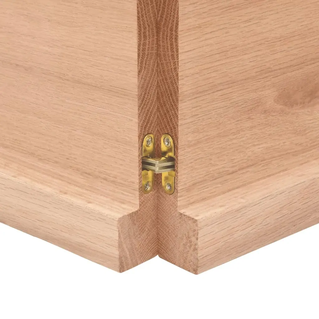 Table Top Light Brown 120x50x4 cm Treated Solid Wood Oak Price