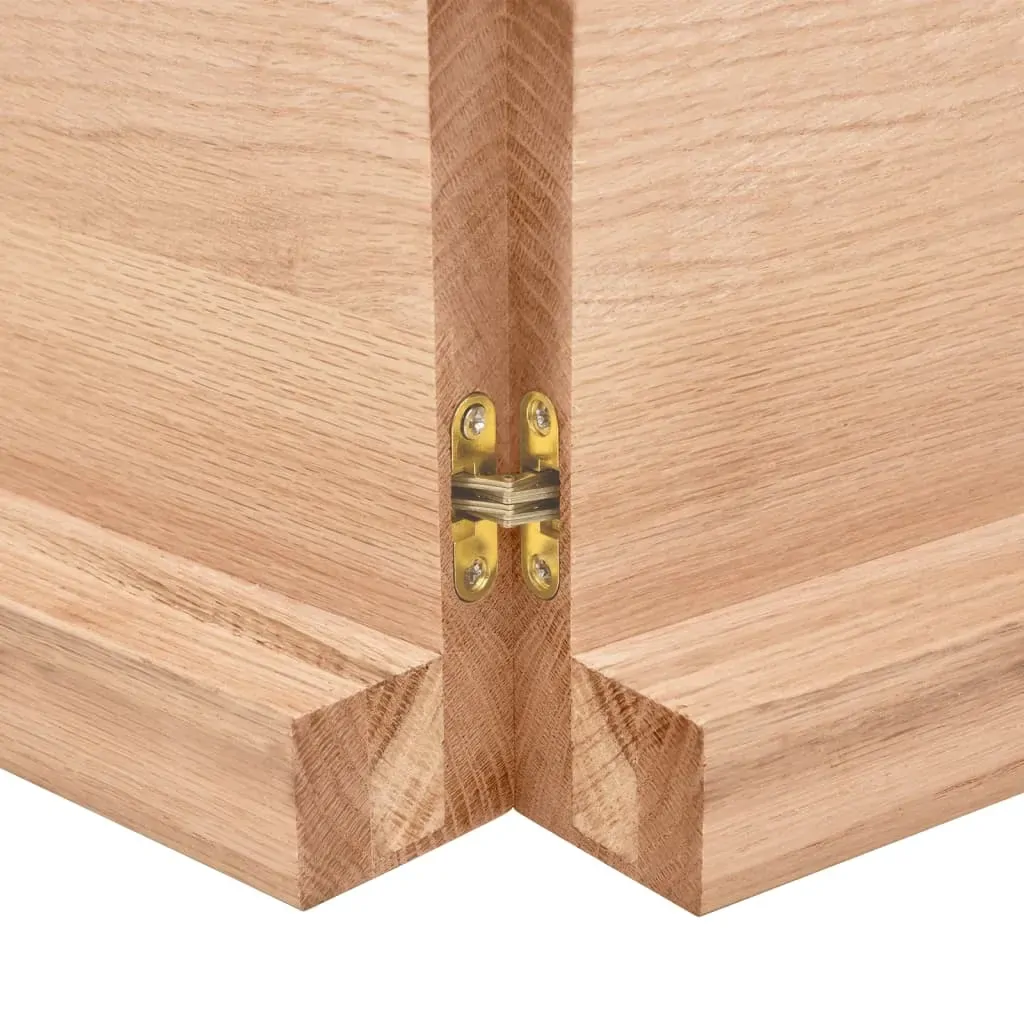 Table Top Light Brown 140x60x6 cm Treated Solid Wood Oak Price