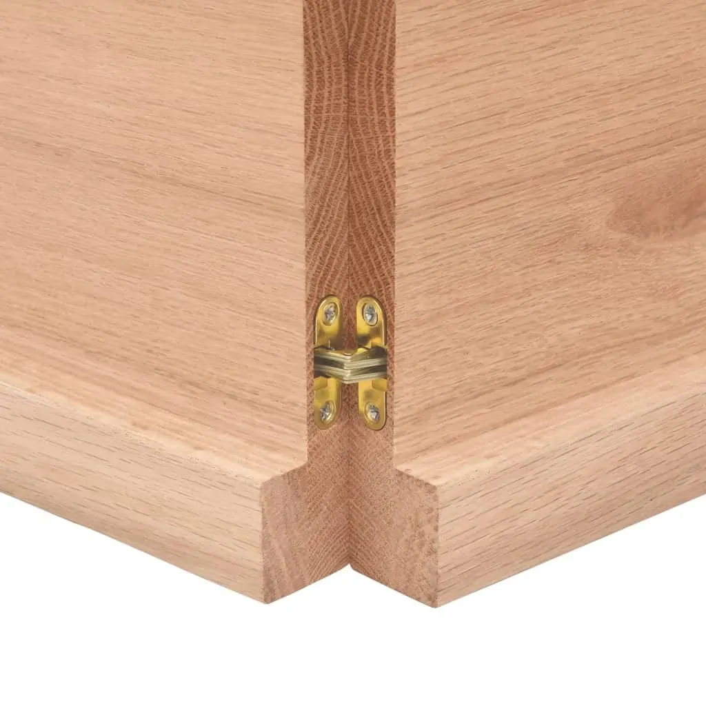 Table Top Light Brown 160x50x4 cm Treated Solid Wood Oak Price