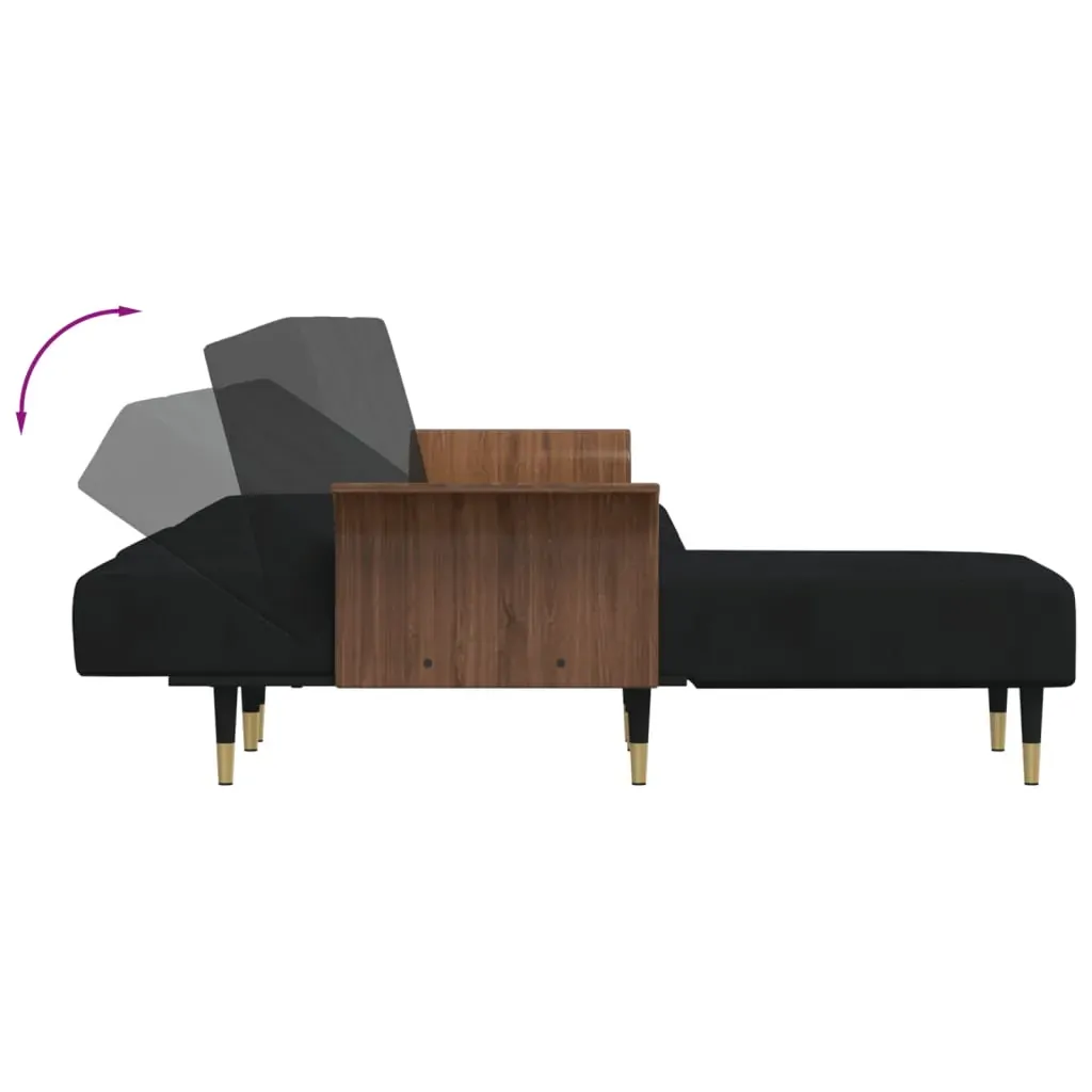 L-shaped Sofa Black 279x140x70 cm Velvet Price