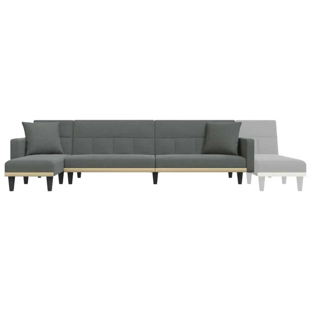 L-shaped Sofa Bed Dark Grey 275x140x70 cm Fabric Price