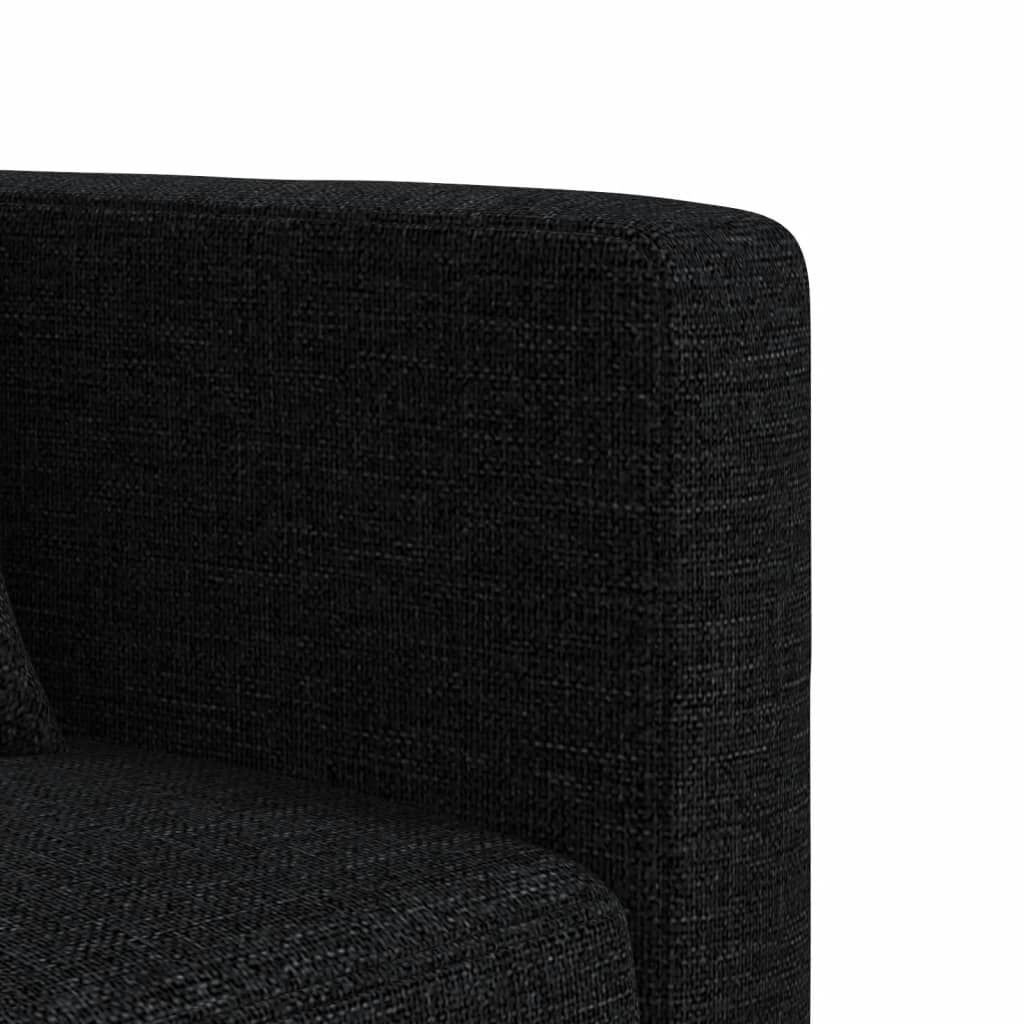 L-shaped Sofa Bed Black 275x140x70 cm Fabric Price