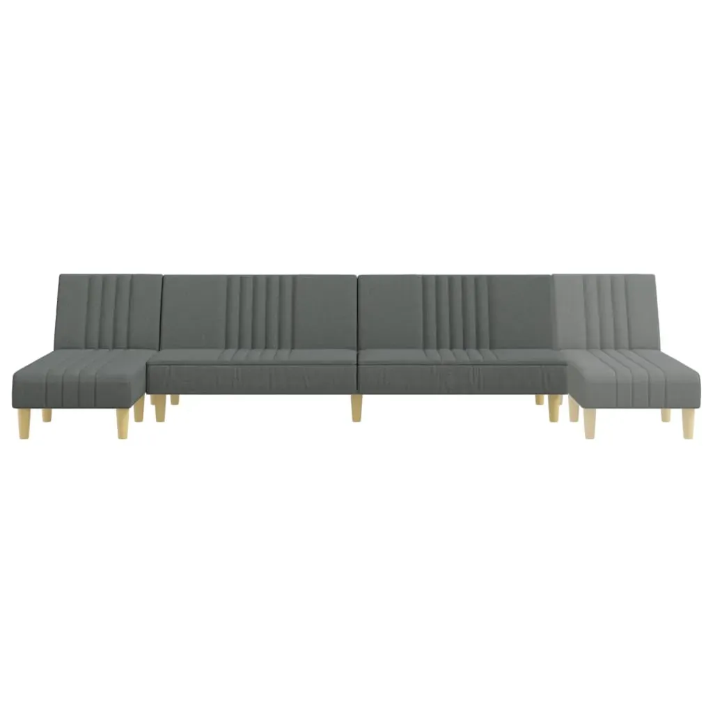 L-shaped Sofa Bed Dark Grey 255x140x70 cm Fabric Price