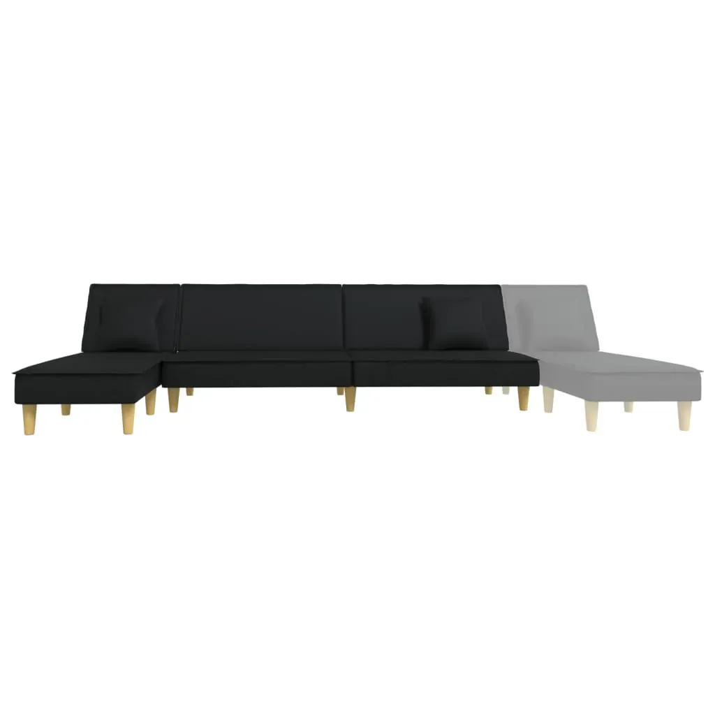 L-shaped Sofa Bed Black 255x140x70 cm Fabric Price