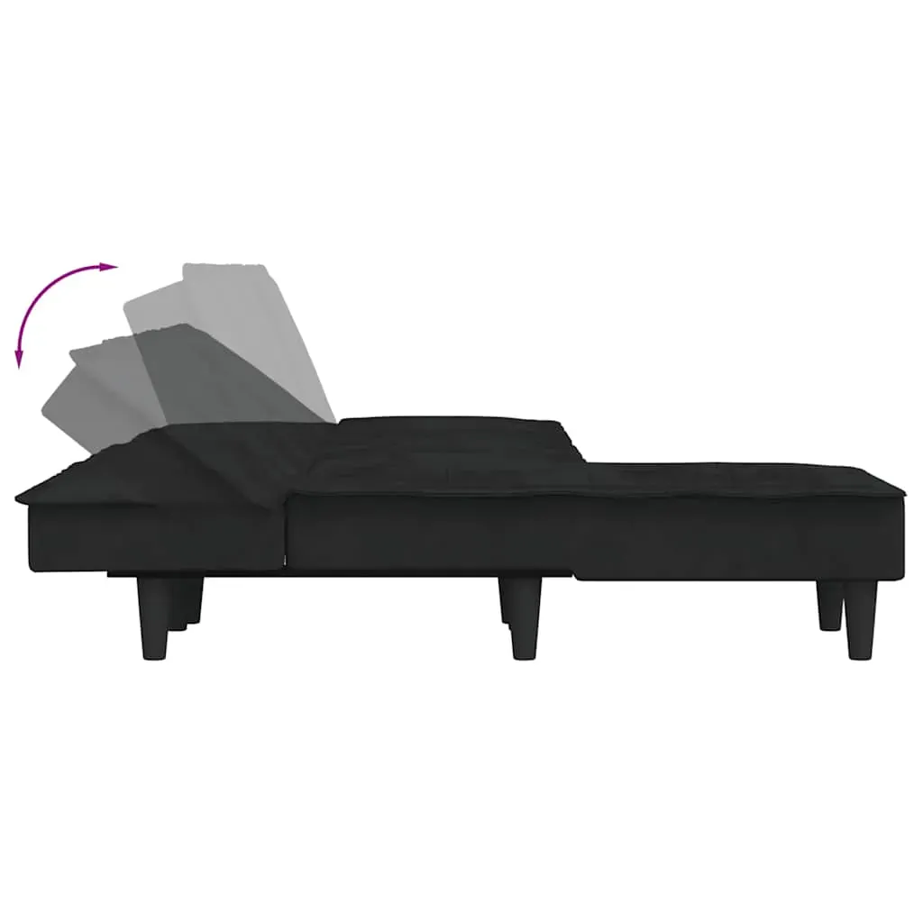 L-shaped Sofa Black 255x140x70 cm Velvet Price
