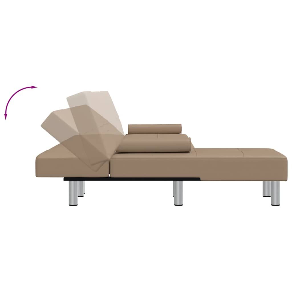 L-shaped Sofa Bed Cappuccino 255x140x70 cm Faux Leather Price