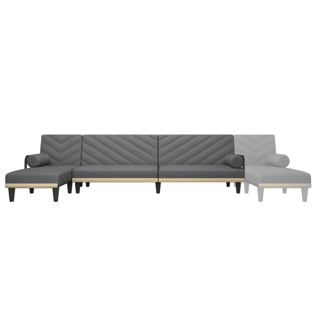 L-shaped Sofa Bed Dark Grey 260x140x70 cm Fabric Price