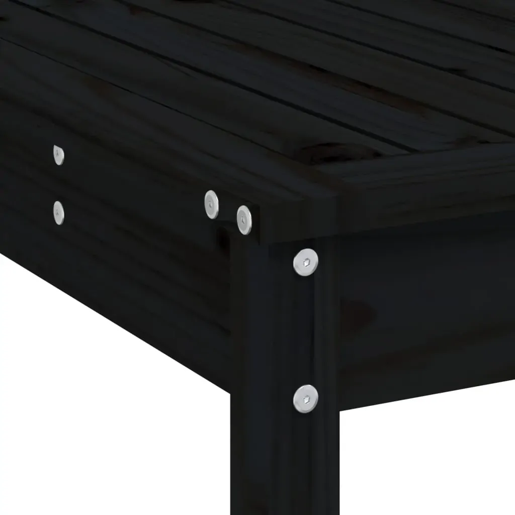 3 Piece Garden Bar Set Black Solid Wood Pine Price
