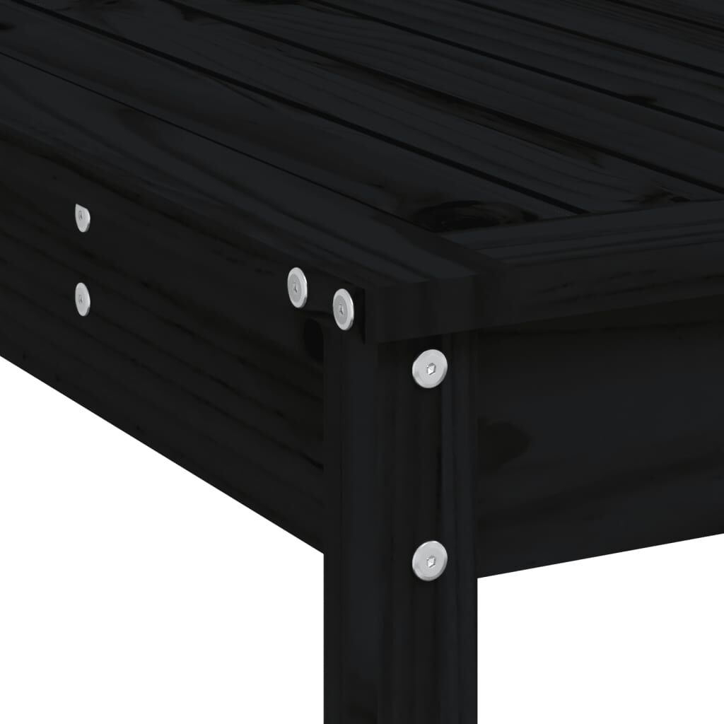 7 Piece Garden Bar Set Black Solid Wood Pine Price