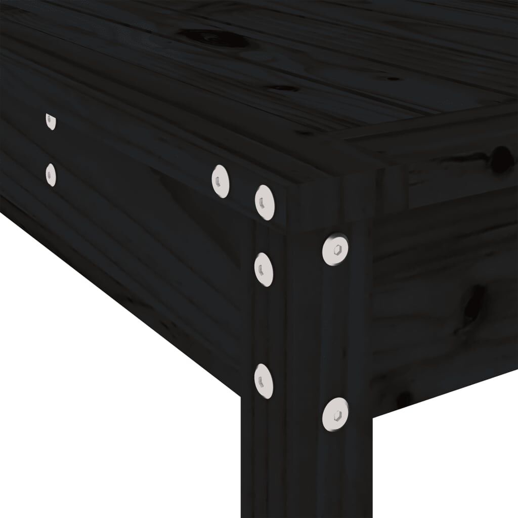 5 Piece Garden Bar Set Black Solid Wood Pine Price