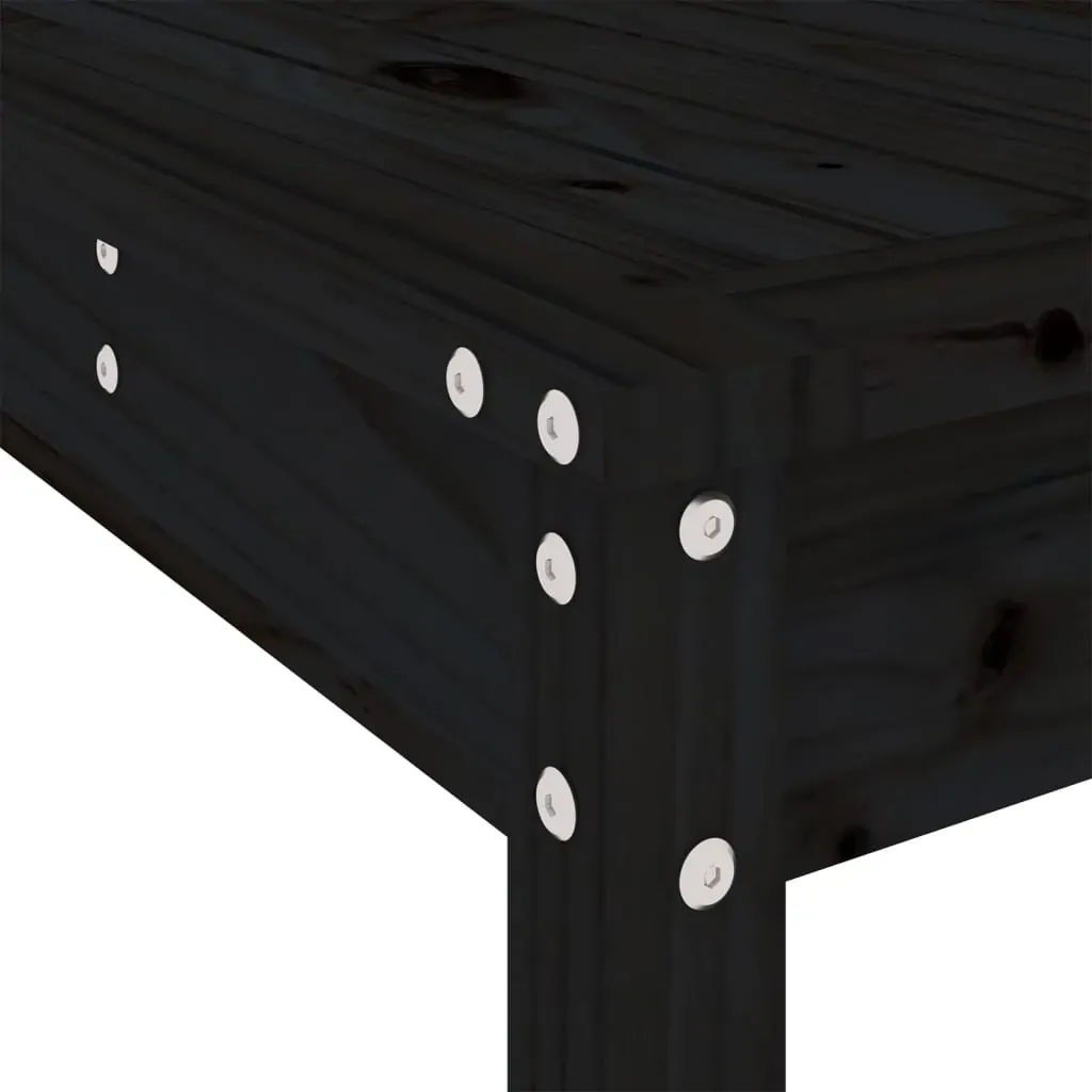 5 Piece Garden Bar Set Black Solid Wood Pine Price
