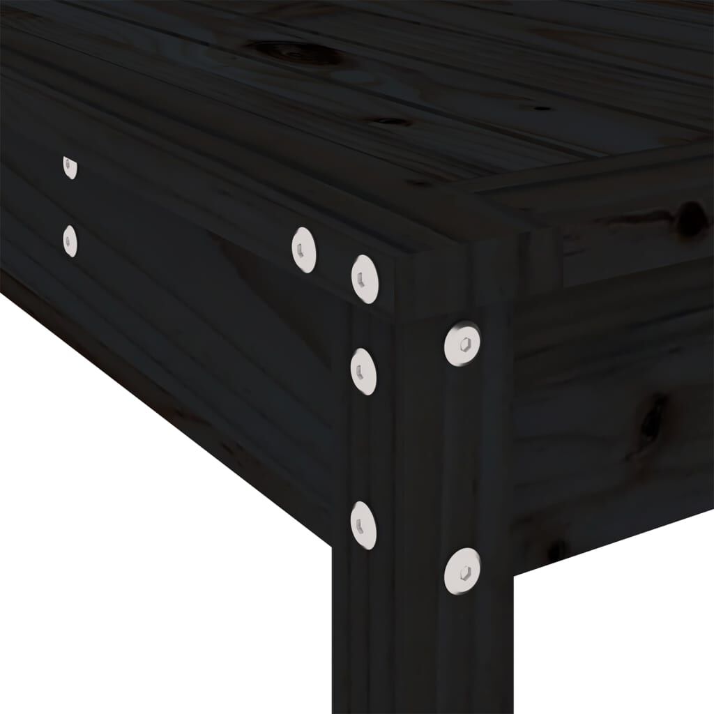 3 Piece Garden Bar Set Black Solid Wood Pine Price