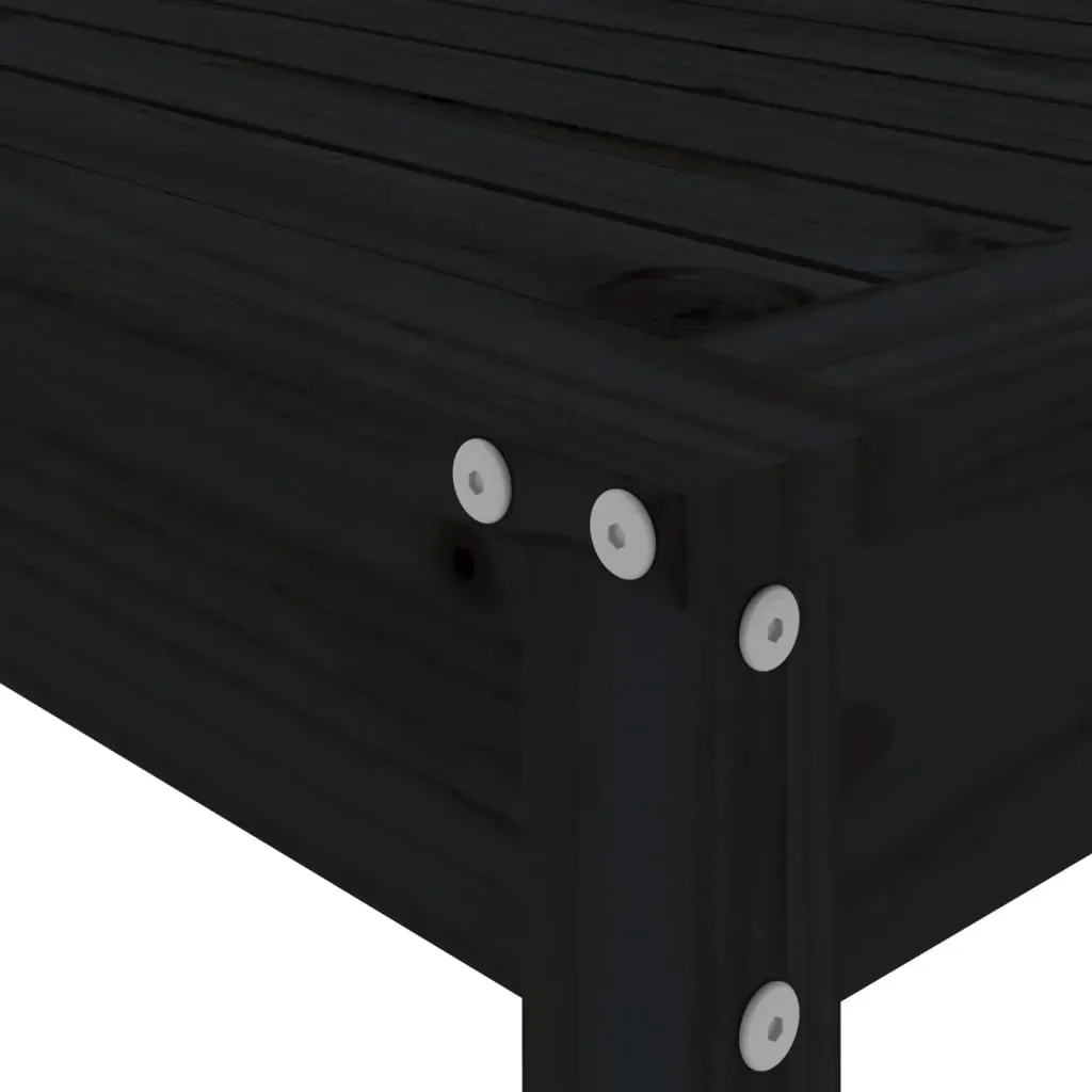 5 Piece Garden Bar Set Black Solid Wood Pine Price
