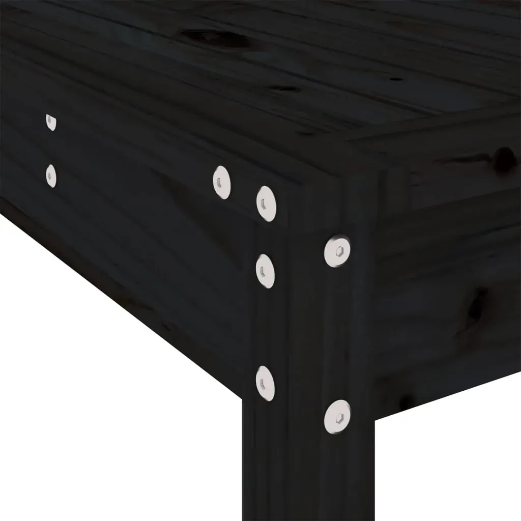 5 Piece Garden Bar Set Black Solid Wood Pine Price