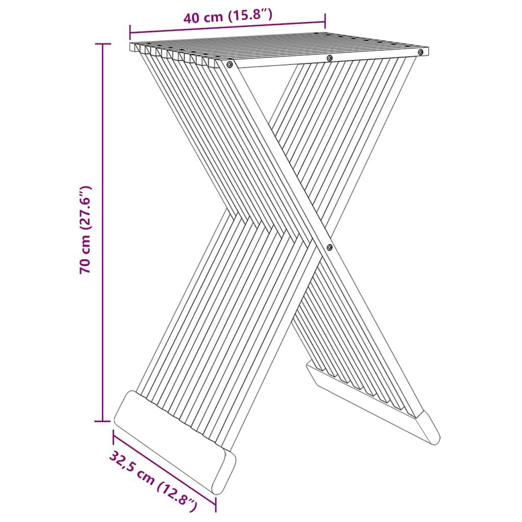 Folding Stool 40x32.5x70 cm Solid Wood Teak Price