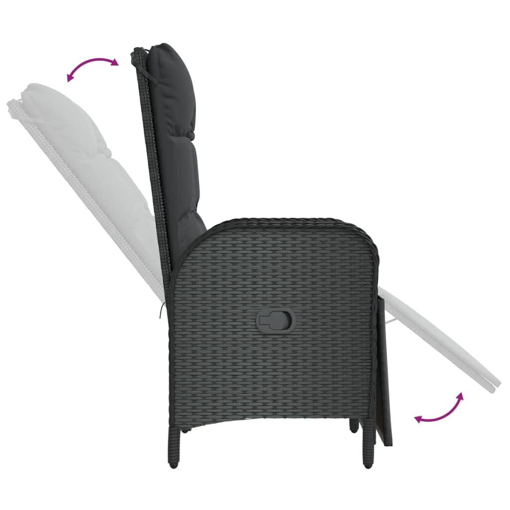 5 Piece Garden Dining Set with Cushions Black Poly Rattan Price