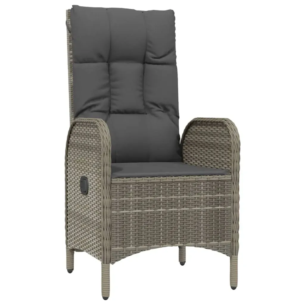 9 Piece Garden Dining Set with Cushions Black and Grey Poly Rattan Price