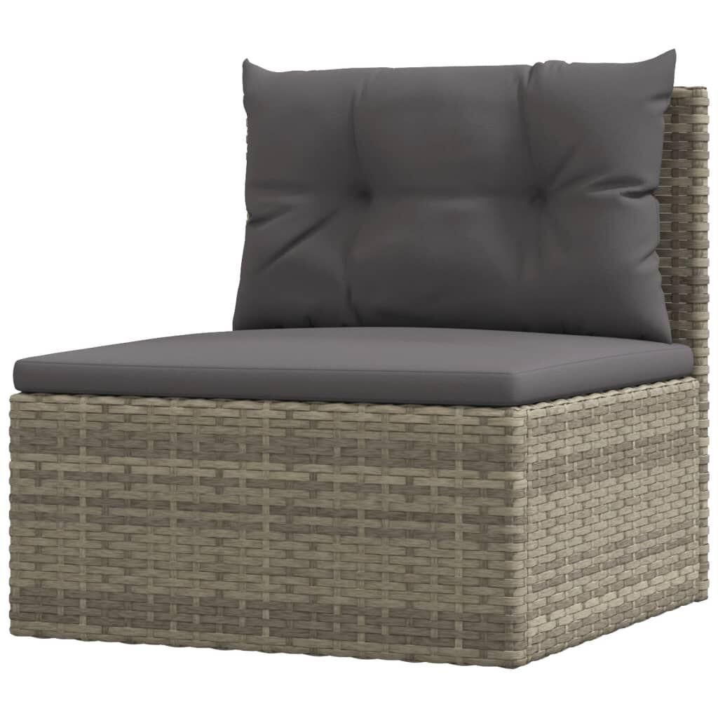 6 Piece Garden Lounge Set with Cushions Grey Poly Rattan Price