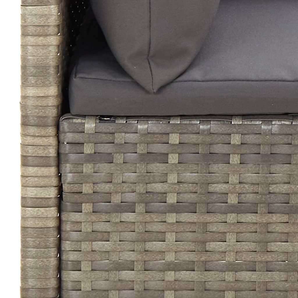5 Piece Garden Lounge Set with Cushions Grey Poly Rattan Price