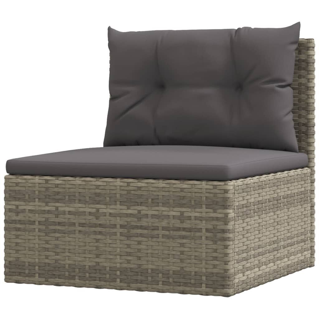10 Piece Garden Lounge Set with Cushions Grey Poly Rattan Price