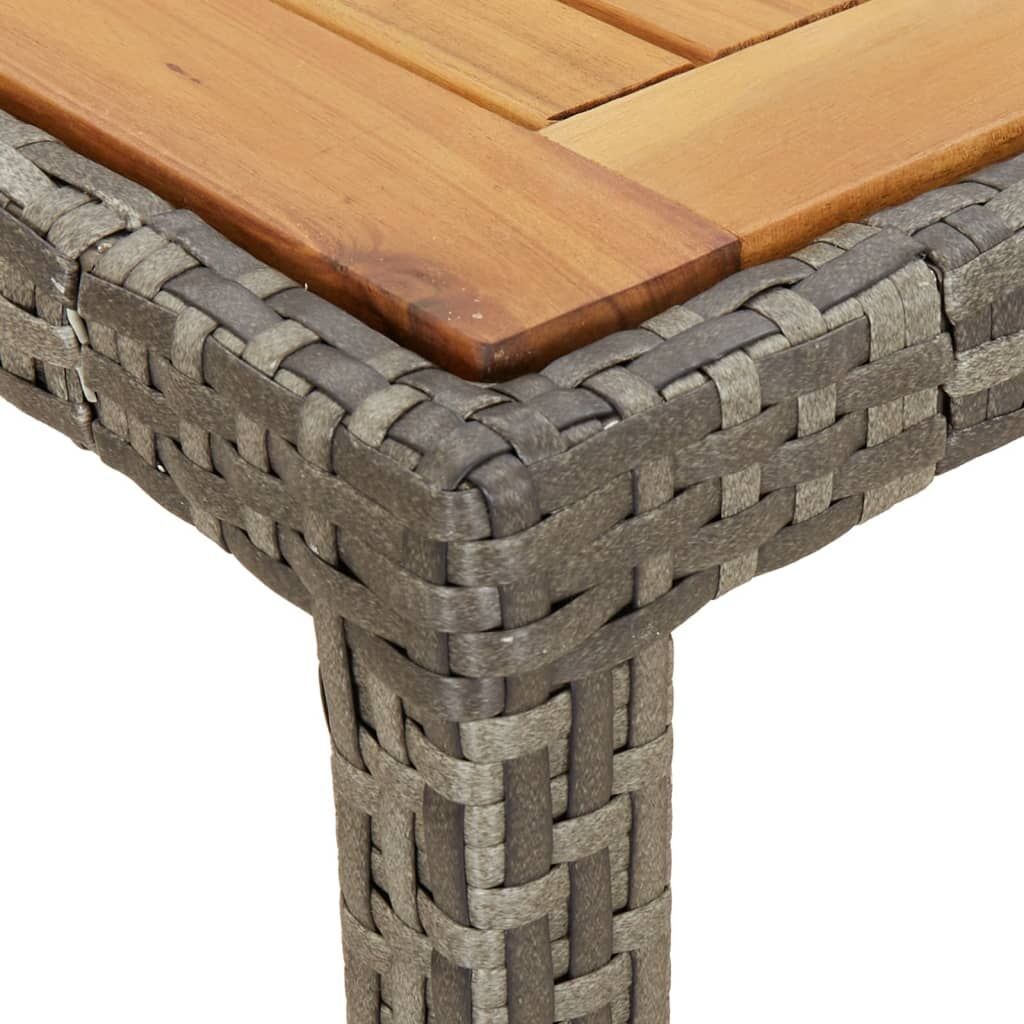 7 Piece Garden Dining Set with Cushions Grey Poly Rattan Price