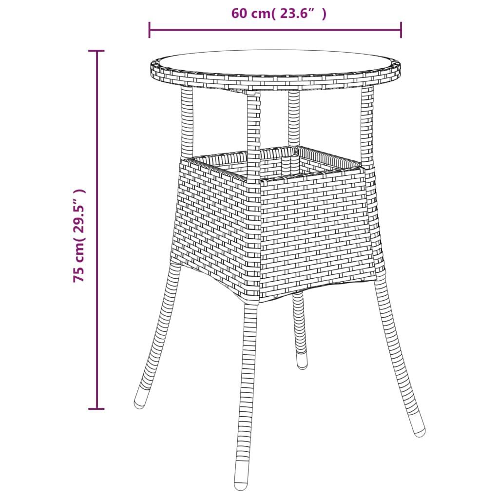 3 Piece Garden Bistro Set with Cushions Black Poly Rattan Price