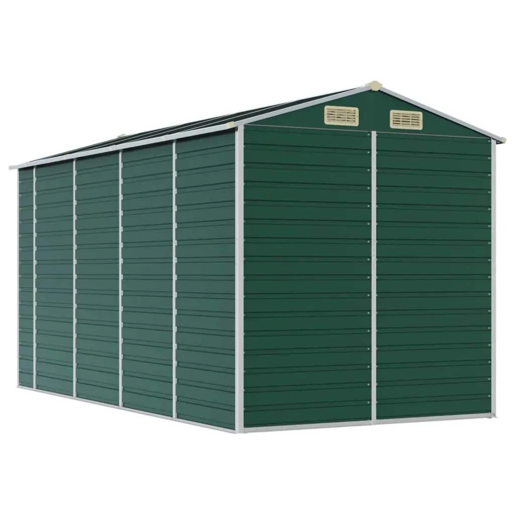 Garden Shed Green 191x385x198 cm Galvanised Steel Price
