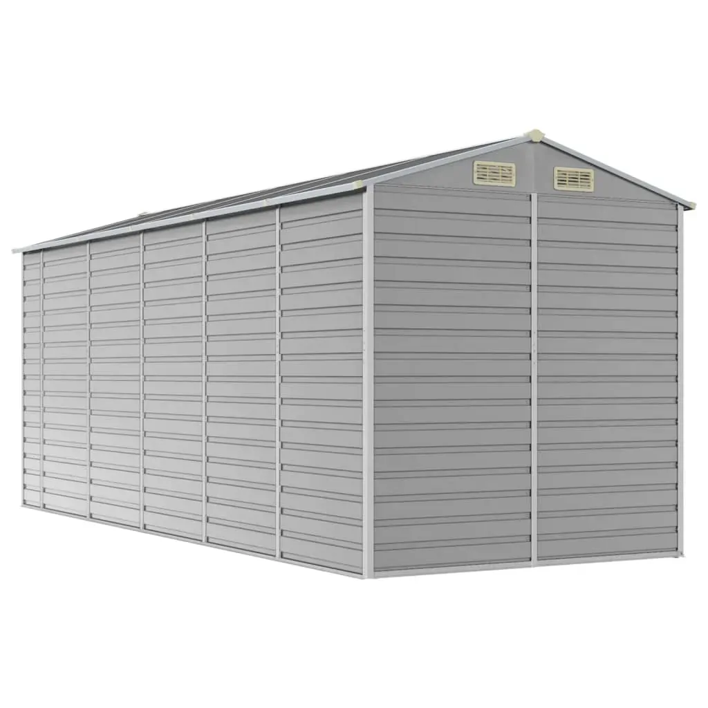Garden Shed Light Grey 191x470x198 cm Galvanised Steel Price