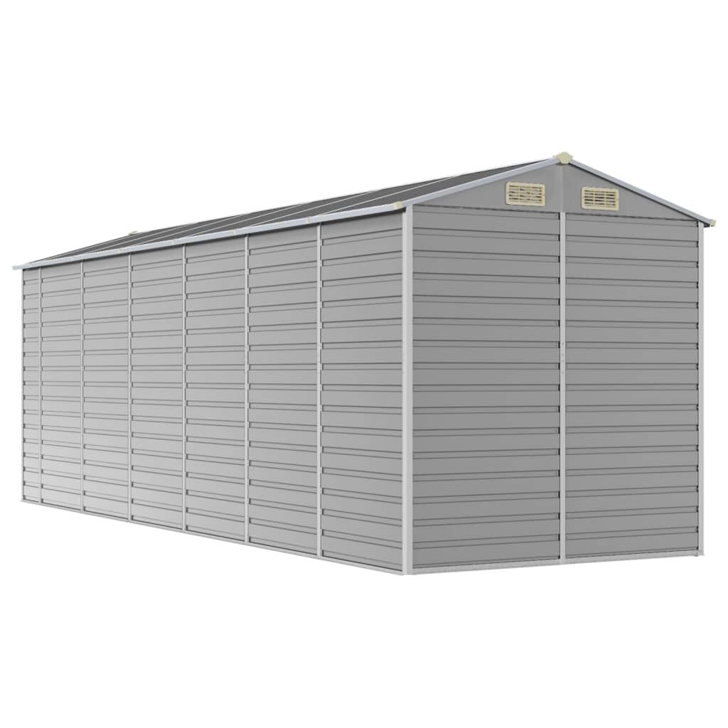 Garden Shed Light Grey 191x555x198 cm Galvanised Steel Price