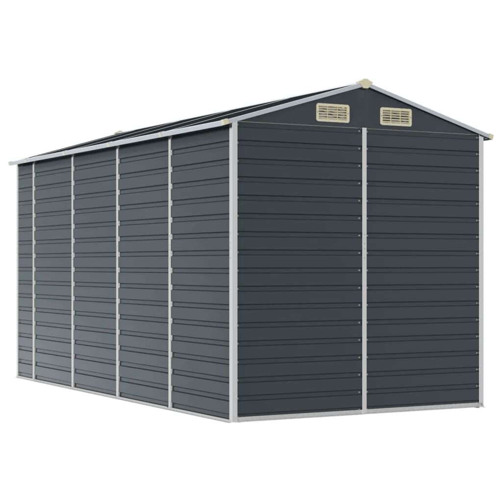 Garden Shed Anthracite 191x385x198 cm Galvanised Steel Price