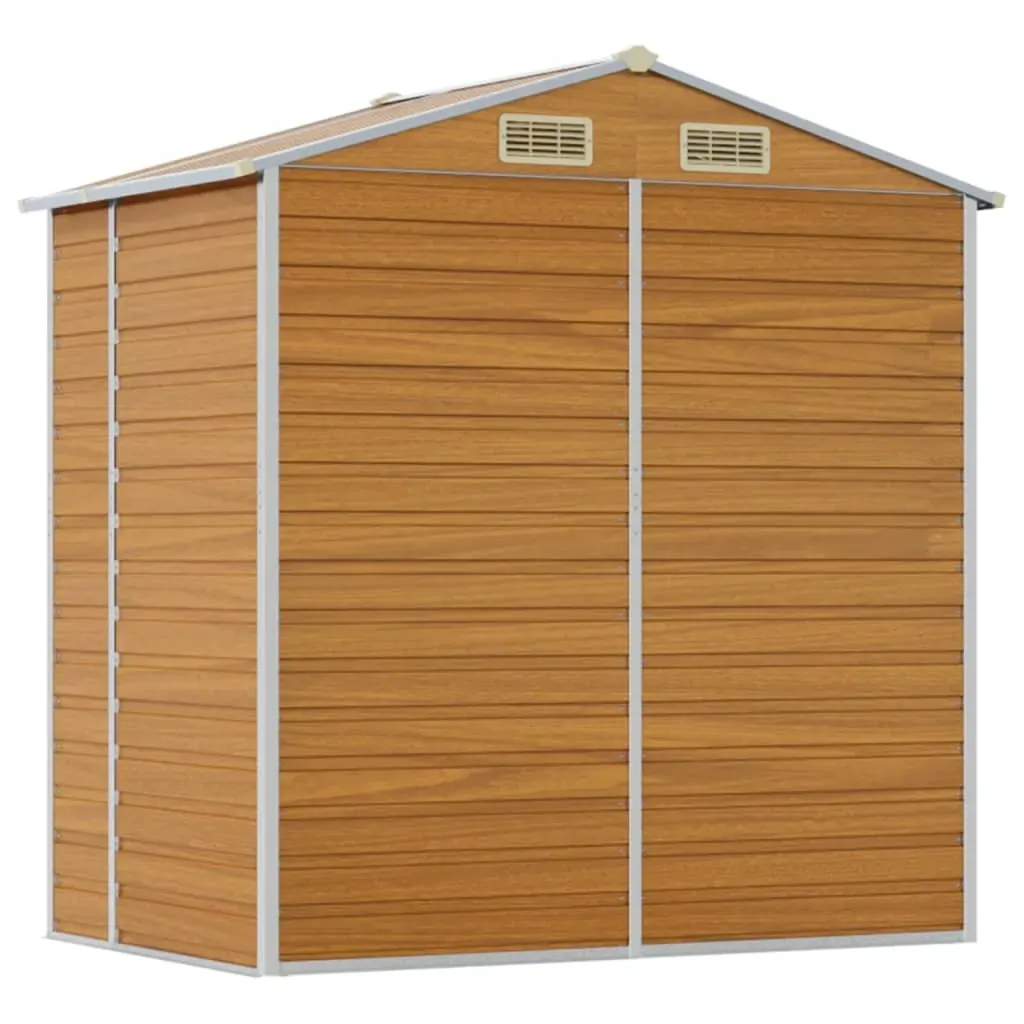 Garden Shed Light Brown 191x130x198 cm Galvanised Steel Price