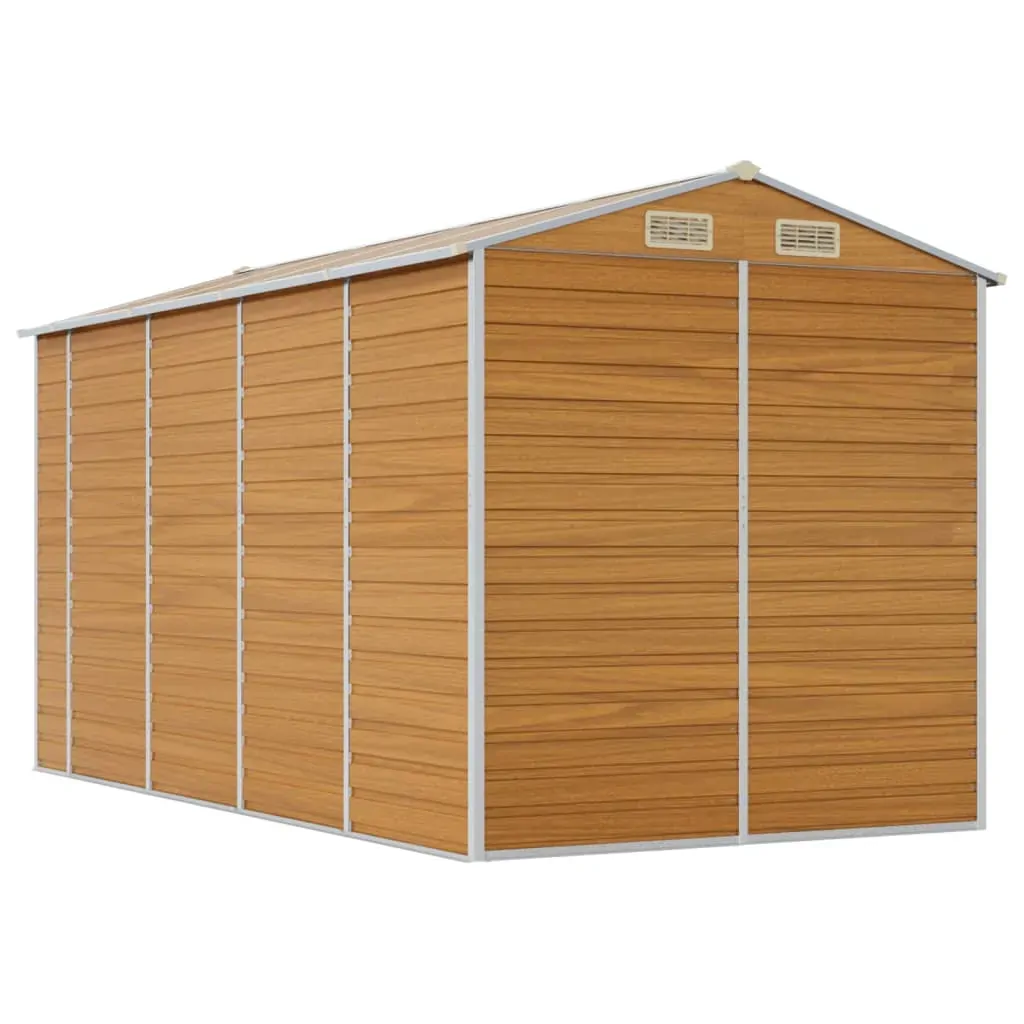 Garden Shed Light Brown 191x385x198 cm Galvanised Steel Price