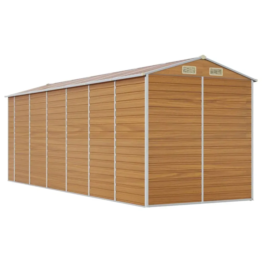 Garden Shed Light Brown 191x555x198 cm Galvanised Steel Price